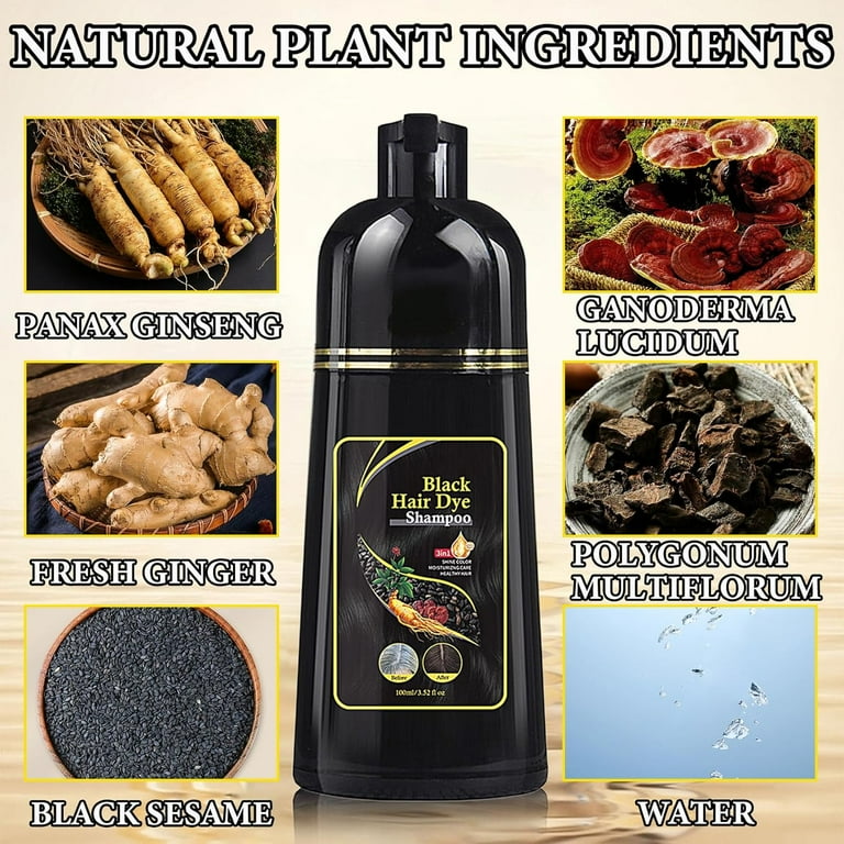 BLACK HAIR DYE SHAMPOO 3 IN ONE