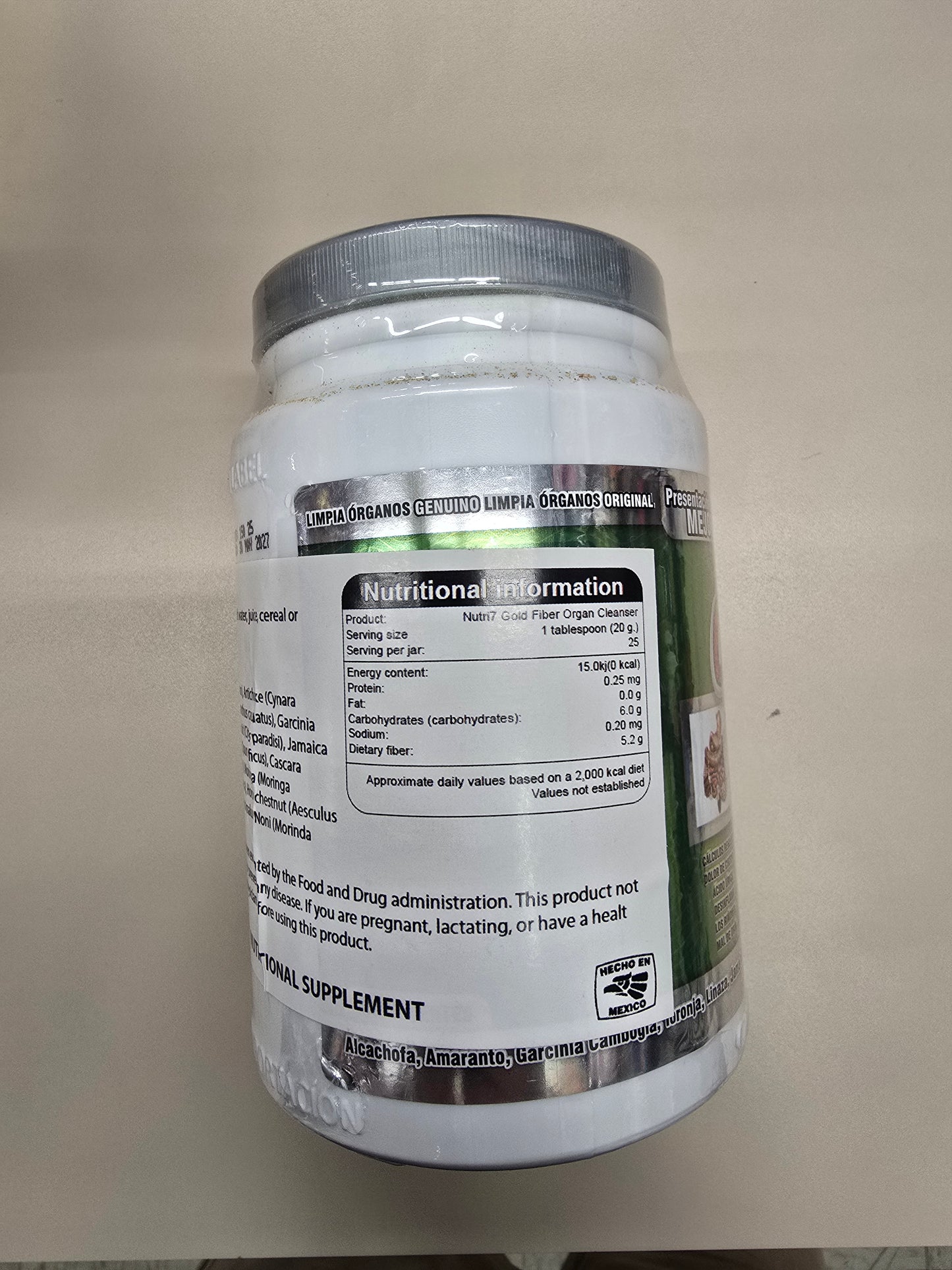 LIMPIA ORGANOS FIBRA 500g 100% NATURAL SUPLEMENT