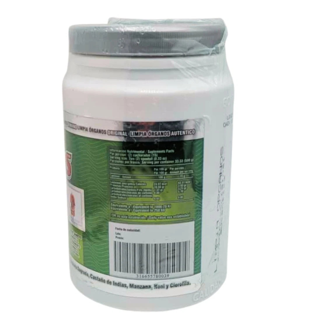 LIMPIA ORGANOS FIBRA 500g 100% NATURAL SUPLEMENT