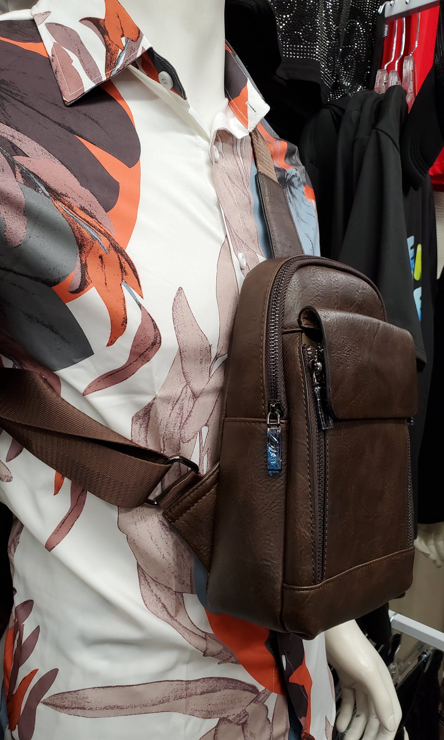 PLAIN FAUX-ZIPPER CROSSBODY BAG