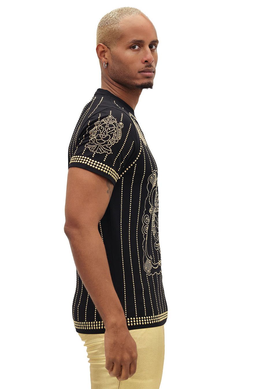 LION RHINESTONE DETAILS T SHIRT