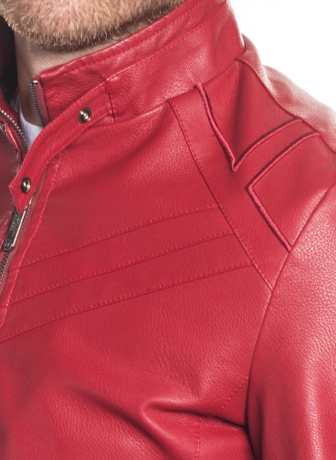 ELEGANT MEN TAILORED FRONT ZIP PLEATHER JACKET