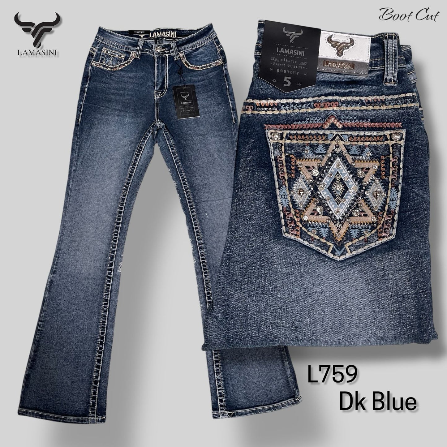 WOMEN WESTERN BOOTCUT DENIM JEANS