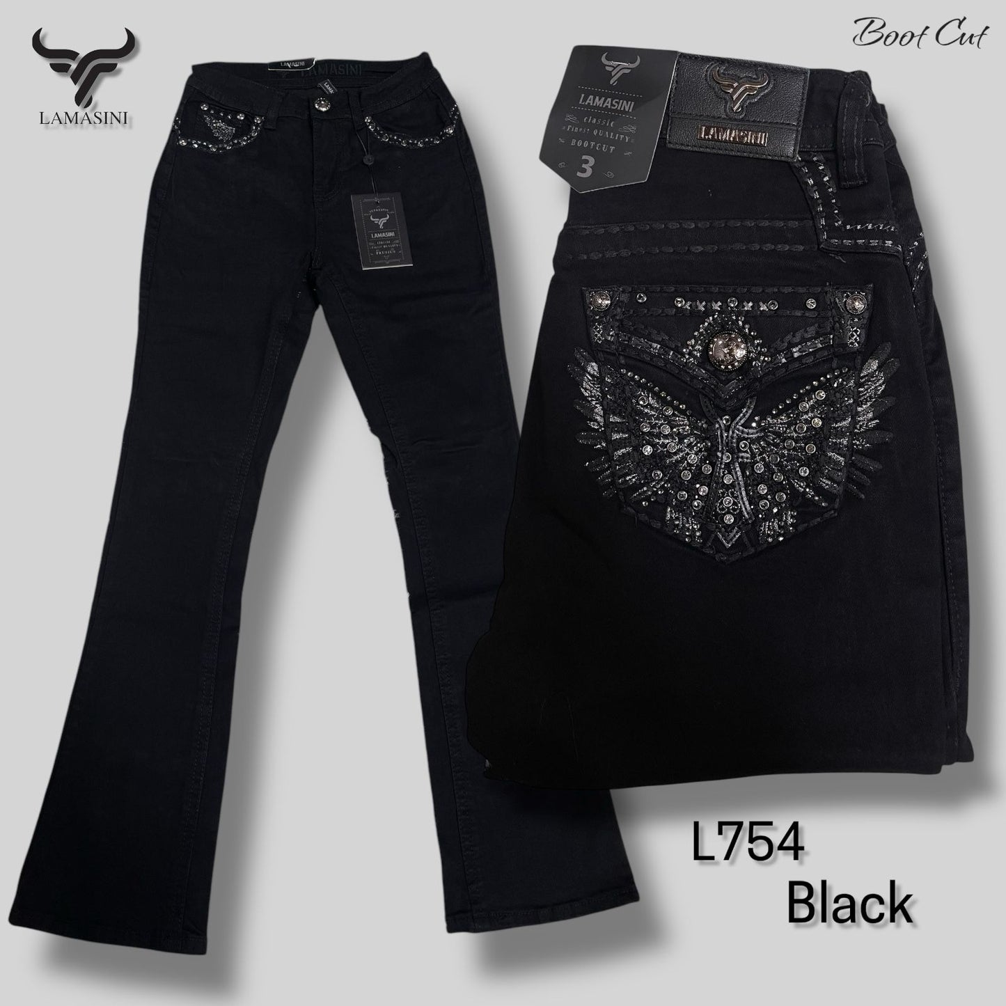 WOMEN WESTERN BOOT CUT DENIM JEANS