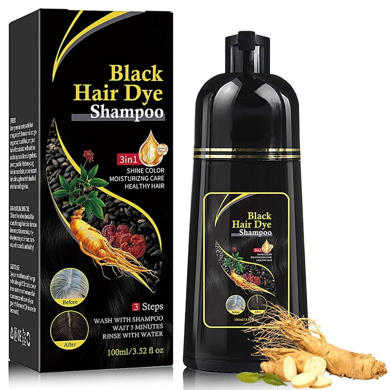 BLACK HAIR DYE SHAMPOO 3 IN ONE