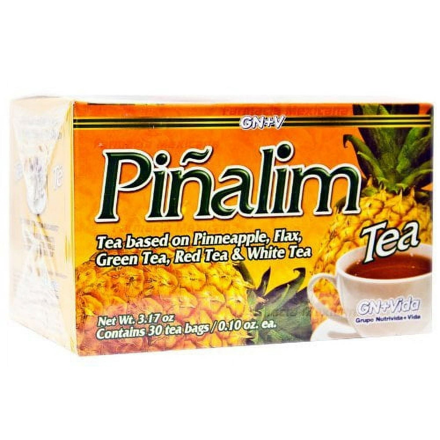 PIÑALIM TEA PINEAPPLE, FLAX, GREEN AND WHITE TEA BLEND MEXICAN FORMULA
