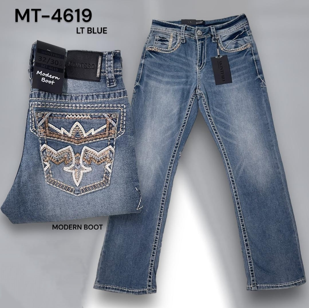 MODERN BOOT CUT EMBROIDERED JEAN'S