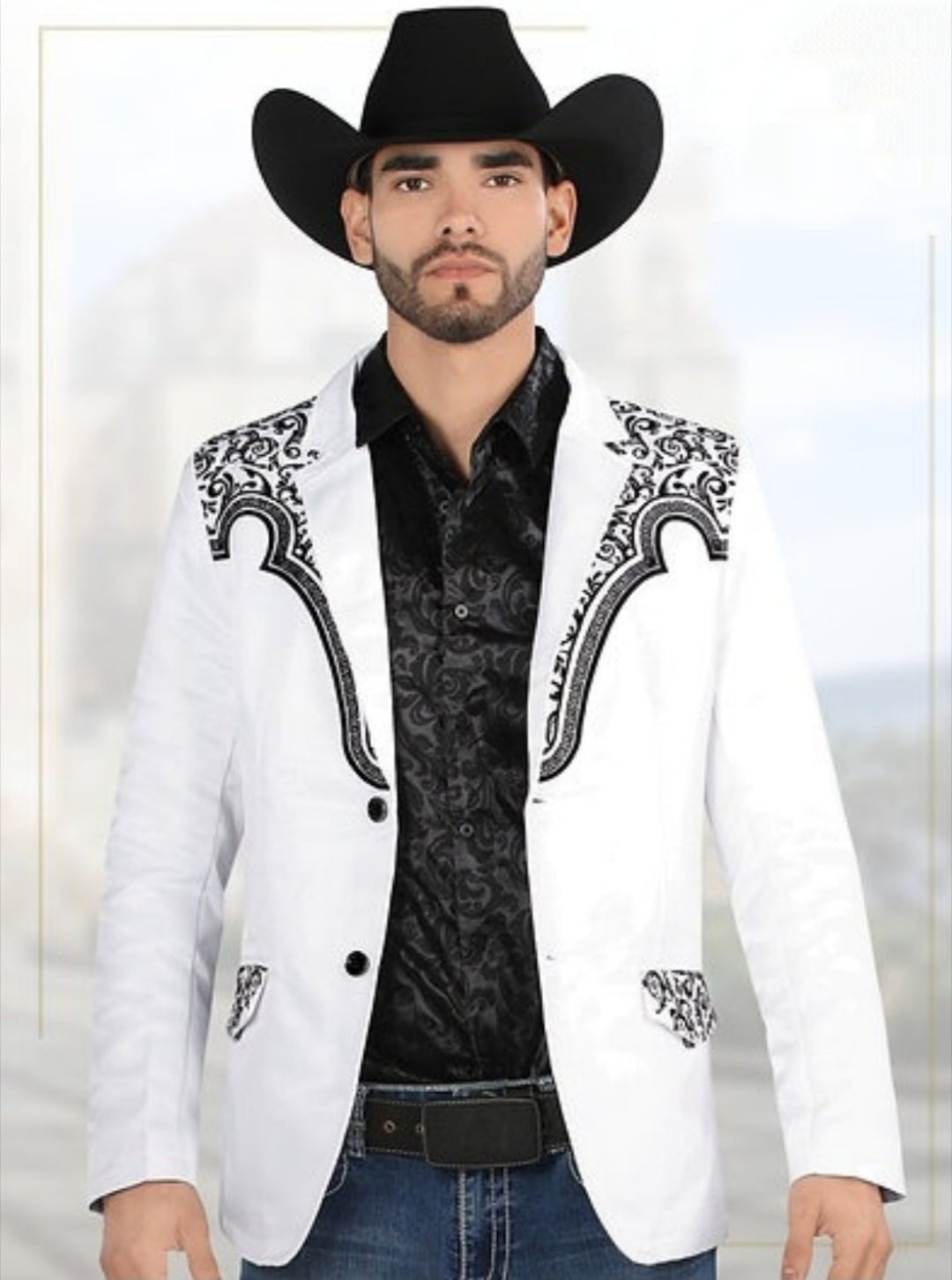 WESTERN EMBROIDERED MEN'S BLAZER