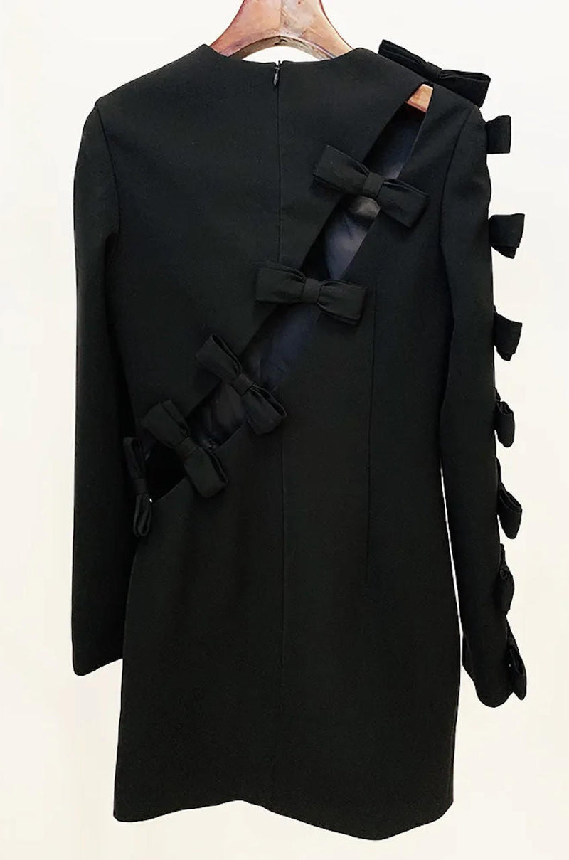 CAMILA ASYMMETRIC CUTOUT BOW BANDAGE MINI DRESS