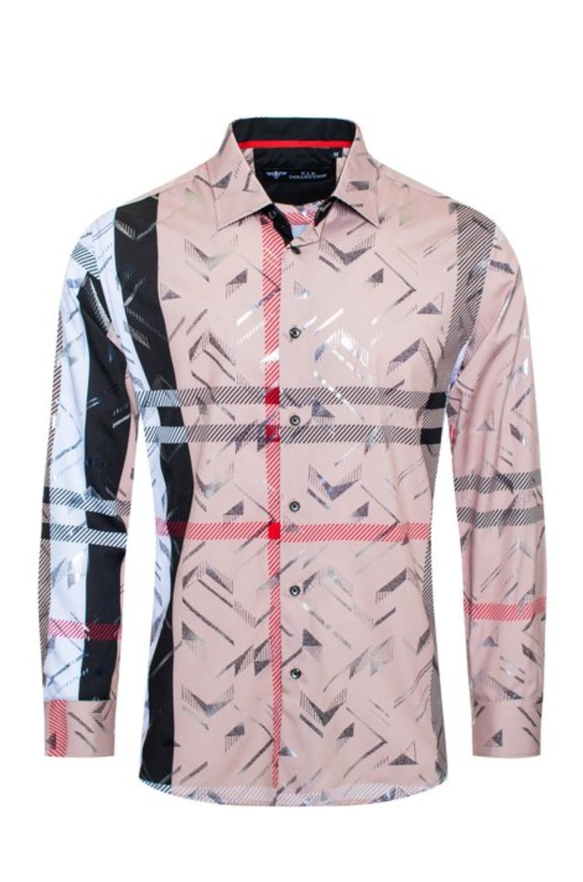 PRINTED MODERN FIT LONG SLEEVE SHIRT