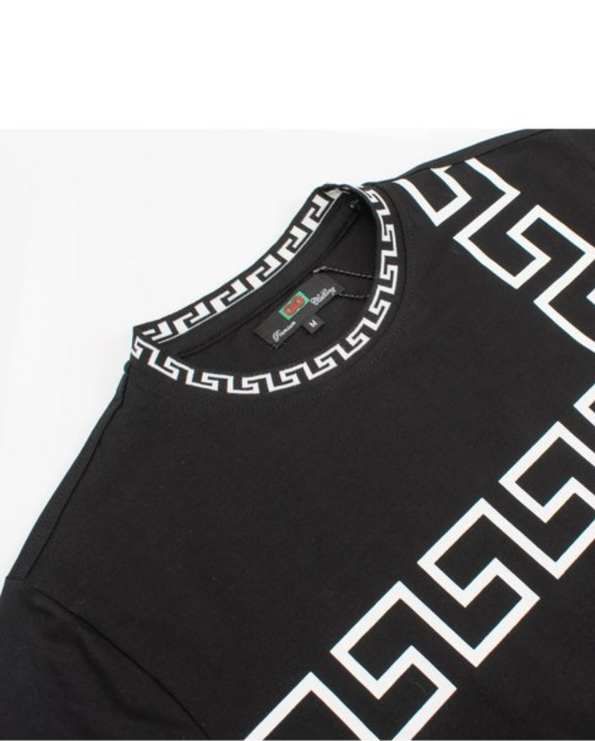 GREEK PRINTED STRETCH T SHIRT