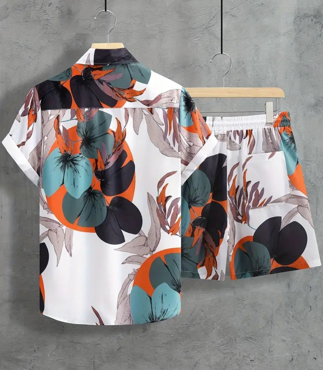 TROPICAL LEAF SET SHORT AND SHIRT