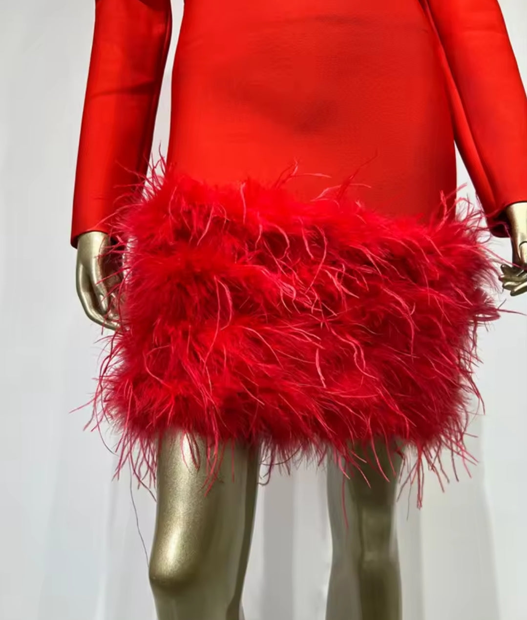 LUXURY LONG SLEEVE BANDAGE MINI DRESS