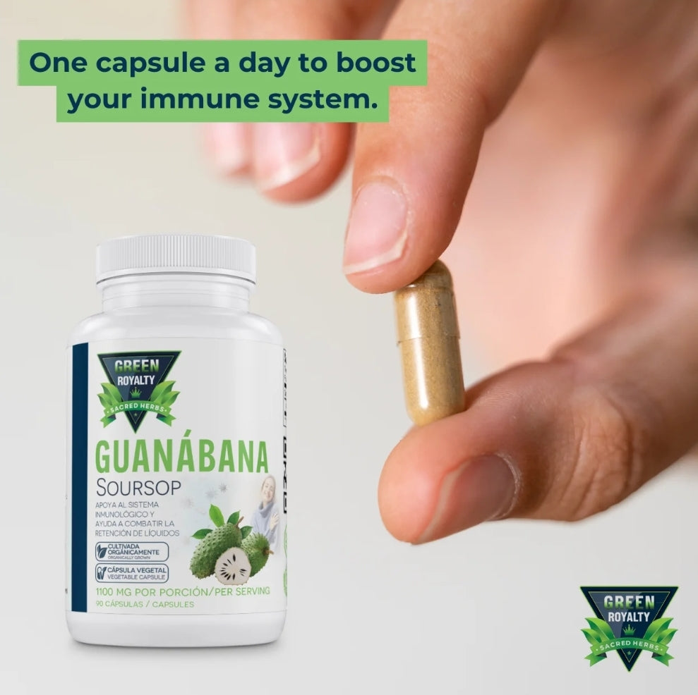 GREEN ROYALTI GRAVIOLA GUANABANA SOURSOP CAPSULES IMMUNE SUPPORT