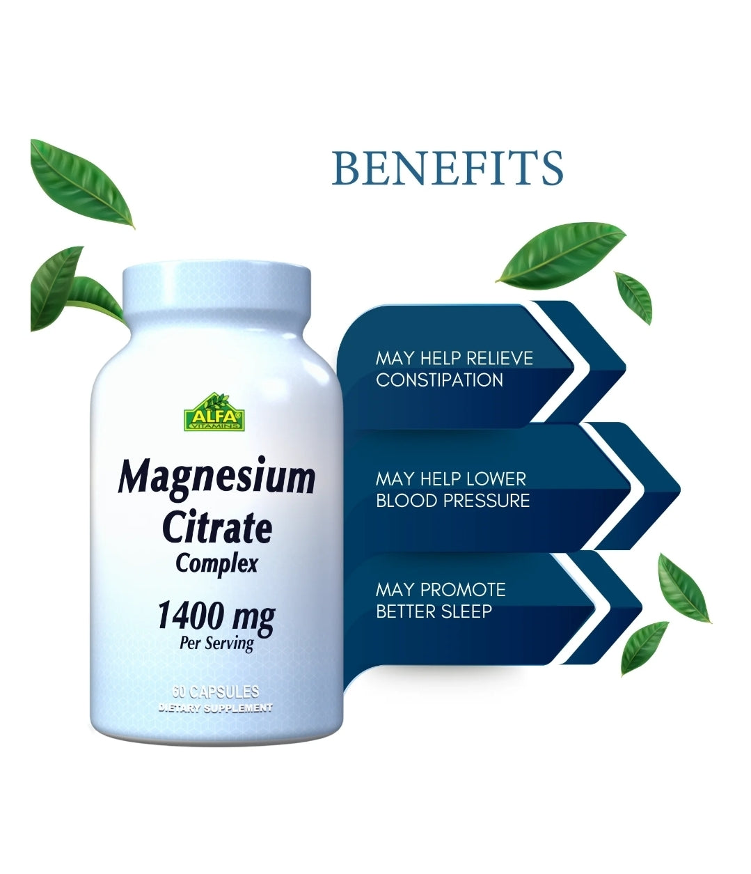MAGNESIUM CITRATE COMPLEX 1400 MG 60 CAPSULES