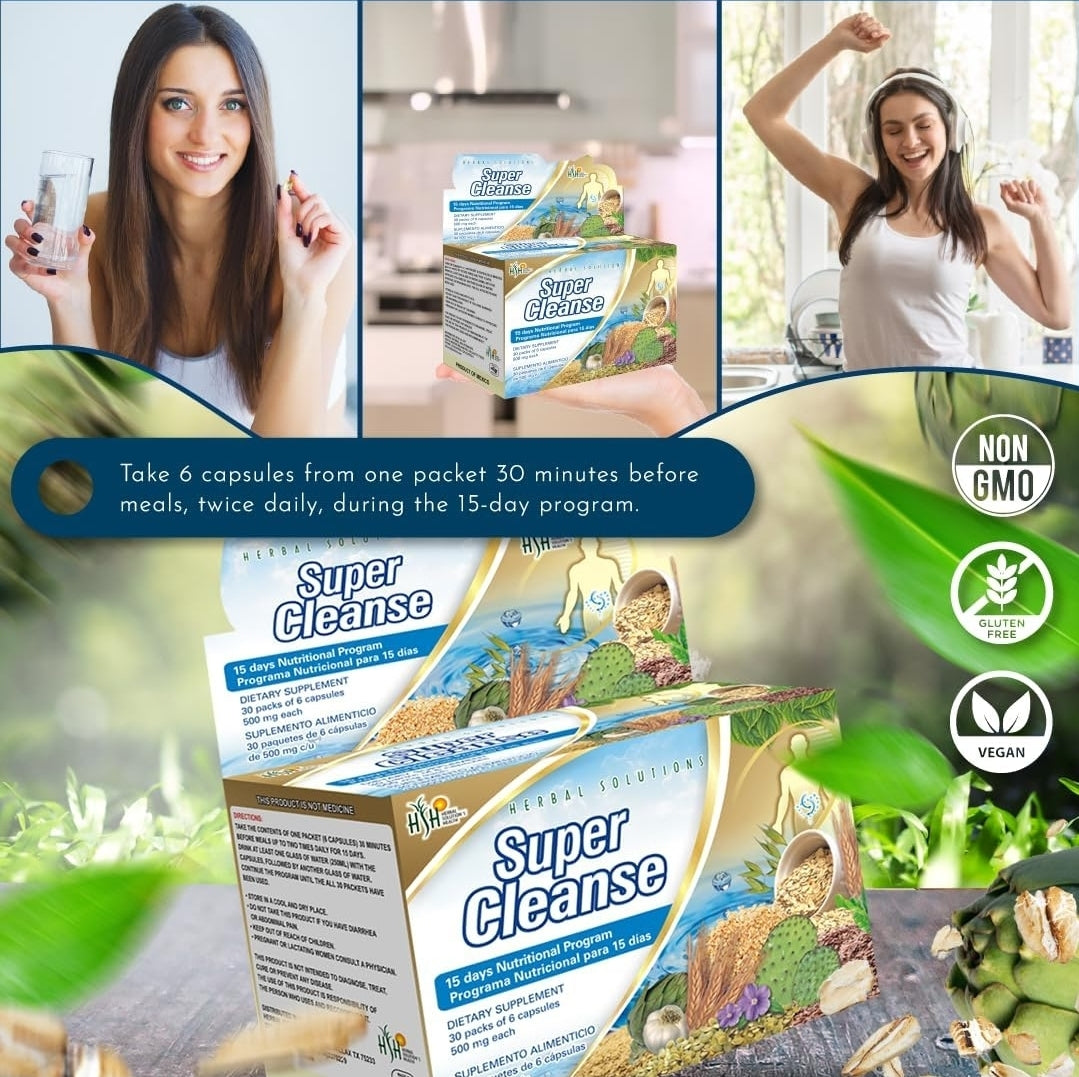 SUPER CLEANSE BY HERBAL SOLUTION 15 DAY EXTRA STRENGTH DETOX