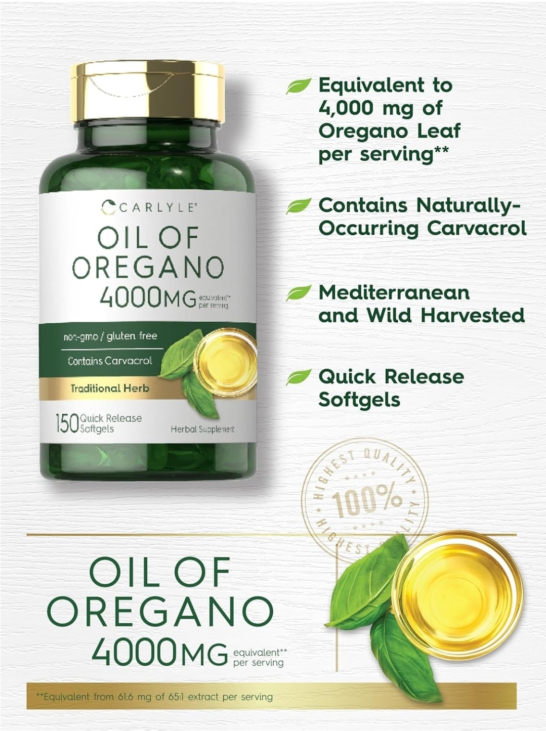OIL OF OREGANO CAPSULES 4000 mg