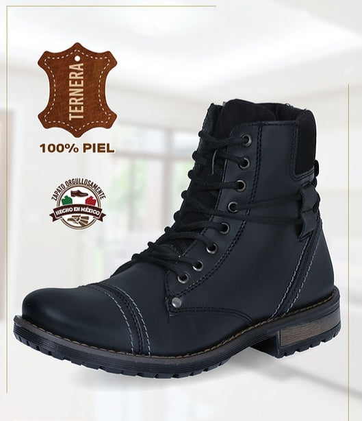 LEATHER MEN'S LACE UP COMBAT BOOTS