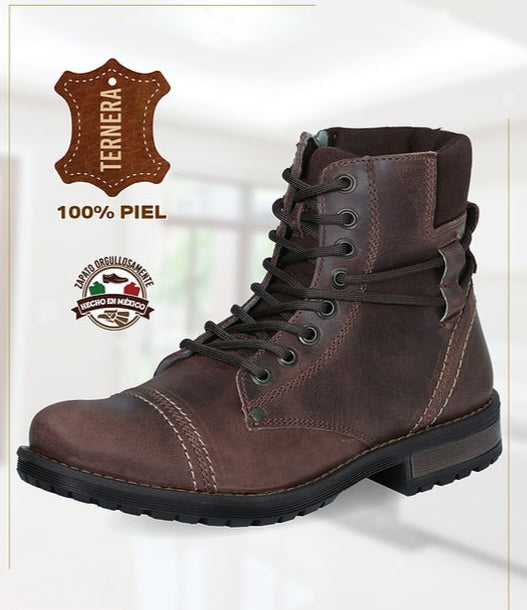 LEATHER MEN'S LACE UP COMBAT BOOTS
