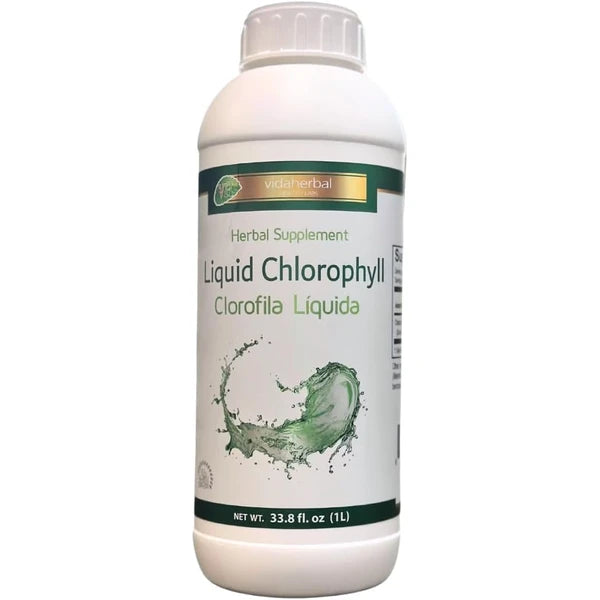 Liquid Chlorophyll - Immunity Support, Detox & Cleanse, Chlorophyll Drops with Spearmint (33.8 Fl Oz) Herbal Supplement Natural Deodorization Clorofila Liquida 1LT