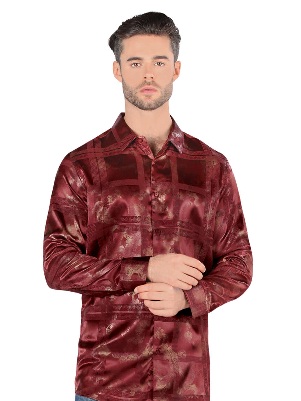 SATIN PRINTED LONG SLEEVE SHIRT