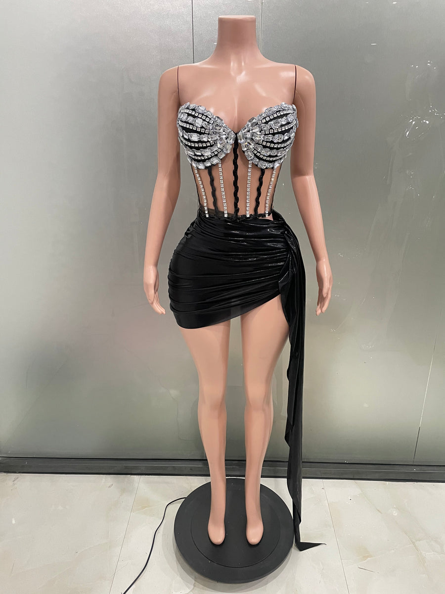 DIAMONDS CORSET SET TOP AND SKIRT