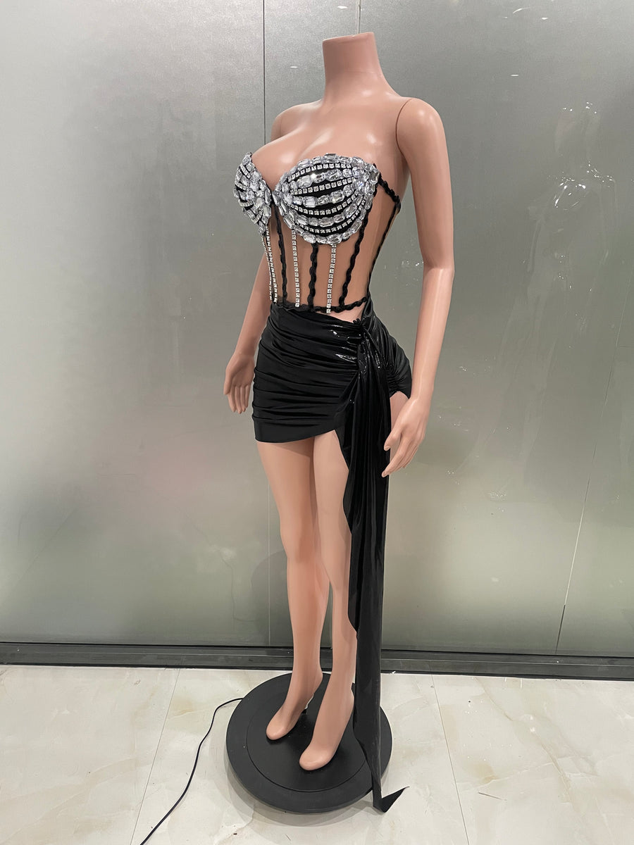 DIAMONDS CORSET SET TOP AND SKIRT