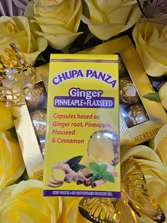 CHUPAPANZA CAPSULES BASED ON GINGER ROOT PINEAPPLE FLAXSEED AND CINNAMON