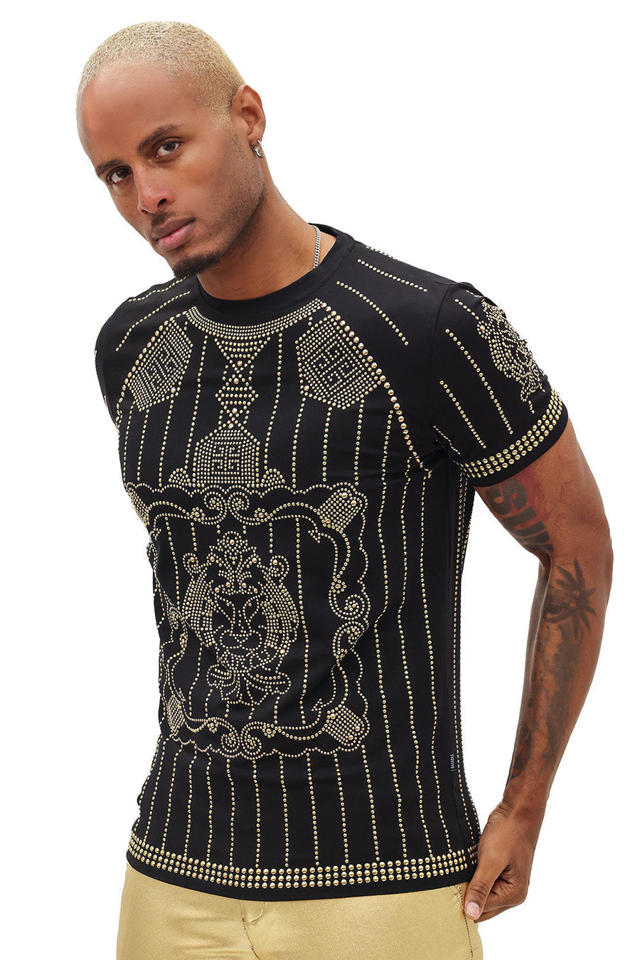 LION RHINESTONE DETAILS T SHIRT