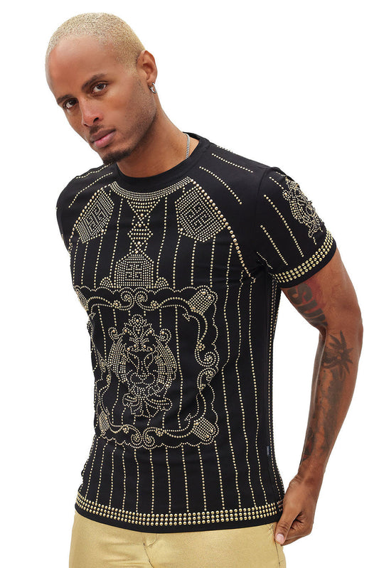 LION RHINESTONE DETAILS T SHIRT