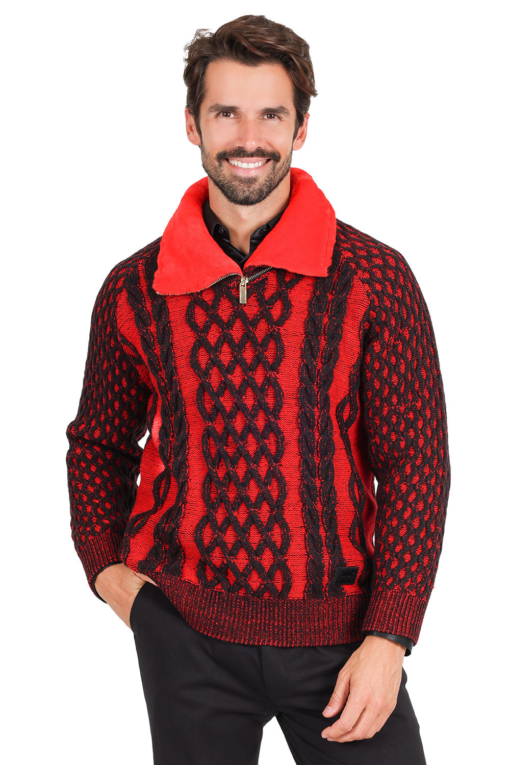 MICHA TURTLE NECK ZIP-UP MEN SWEATER