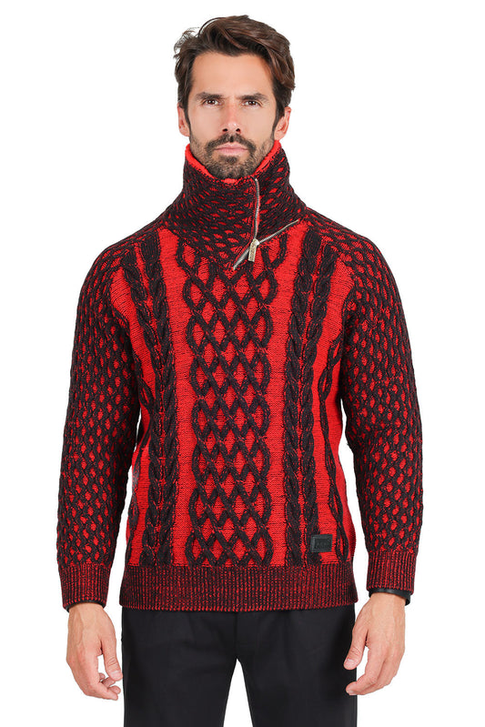 MICHA TURTLE NECK ZIP-UP MEN SWEATER