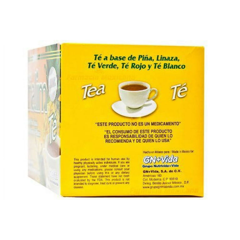 PIÑALIM TEA PINEAPPLE, FLAX, GREEN AND WHITE TEA BLEND MEXICAN FORMULA