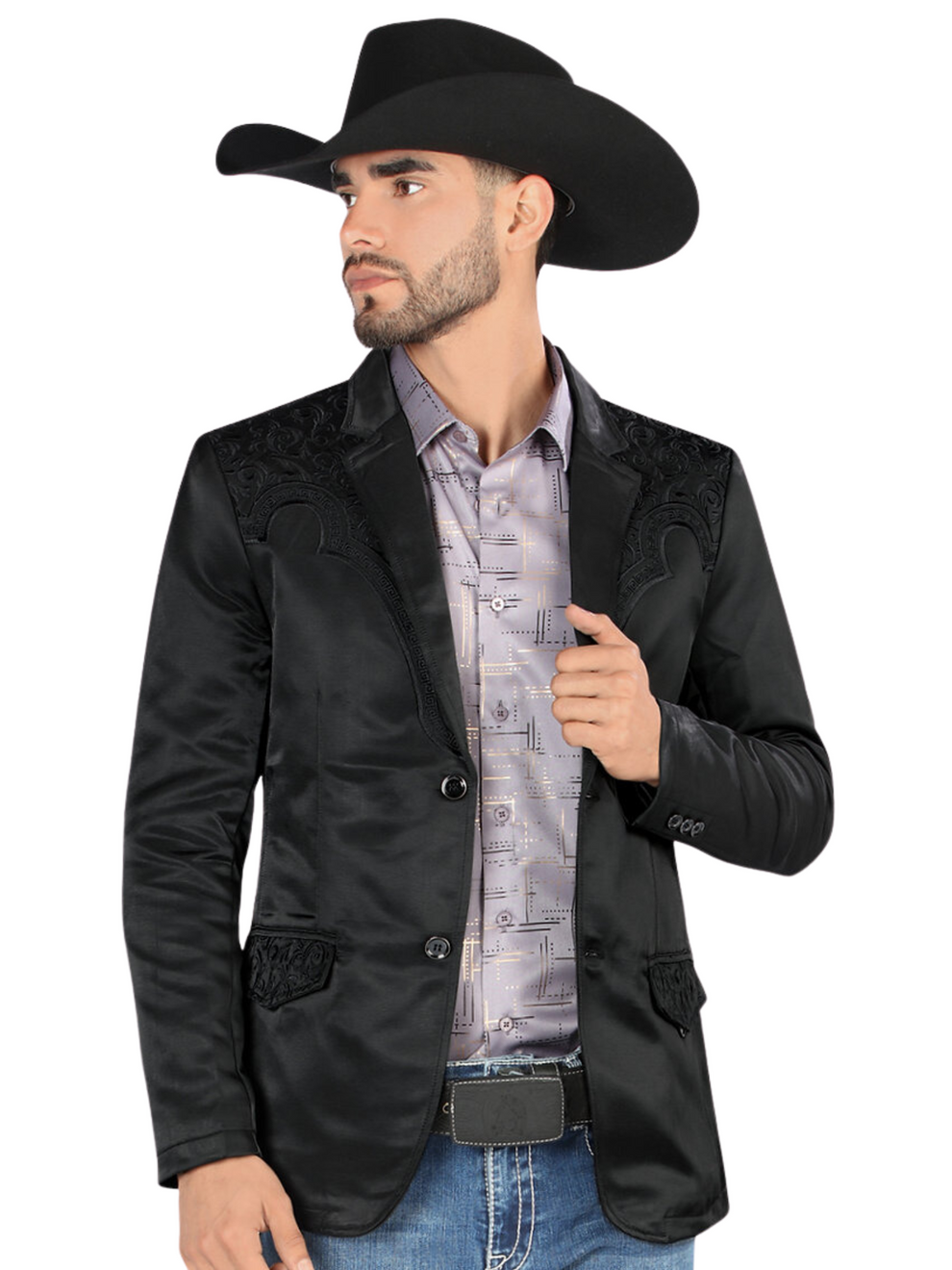 WESTERN EMBROIDERED MEN'S COWBOY BLAZER