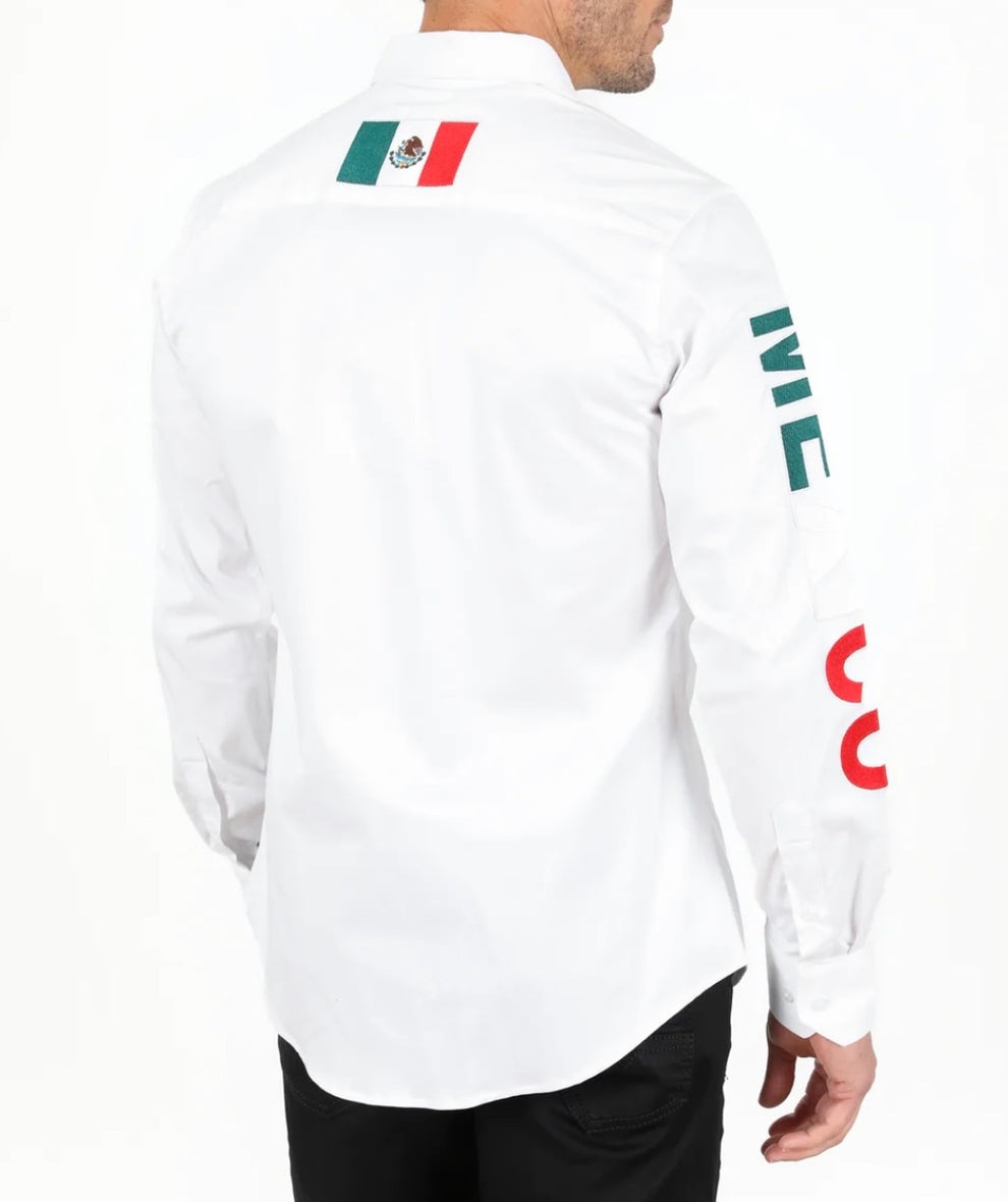 MEN'S SNAP POCKETS MÉXICO EMBROIDERED WESTERN SHIRT