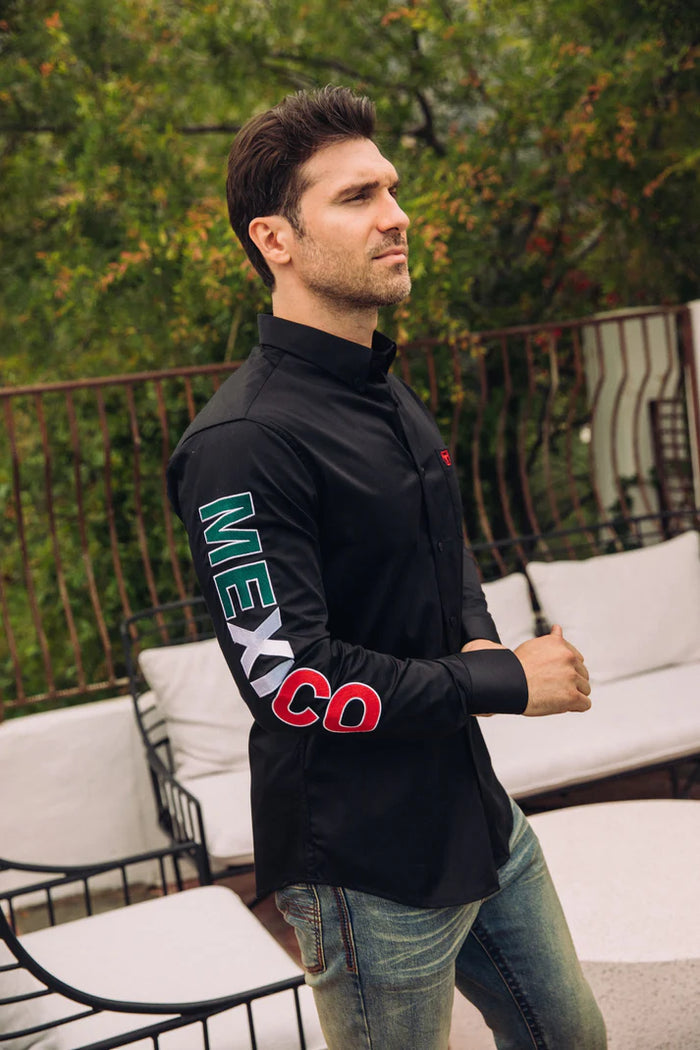 MEN'S SNAP POCKETS MÉXICO EMBROIDERED WESTERN MODERN FIT SHIRT