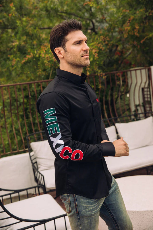 MEN'S SNAP POCKETS MÉXICO EMBROIDERED WESTERN MODERN FIT SHIRT