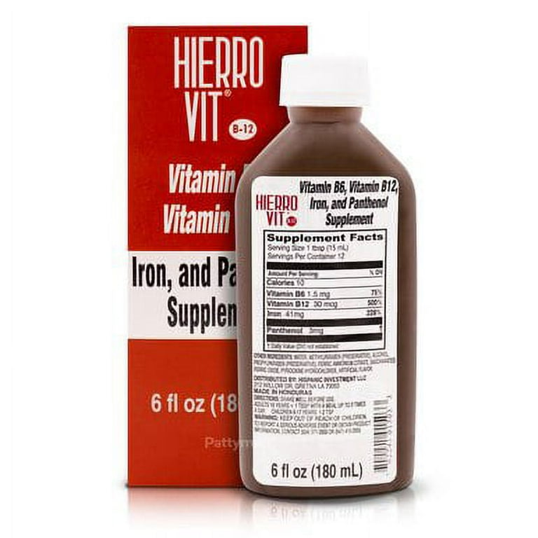 HIERRO VIT ANTIANEMIA IRON B6 B12 SUPLEMENTO
