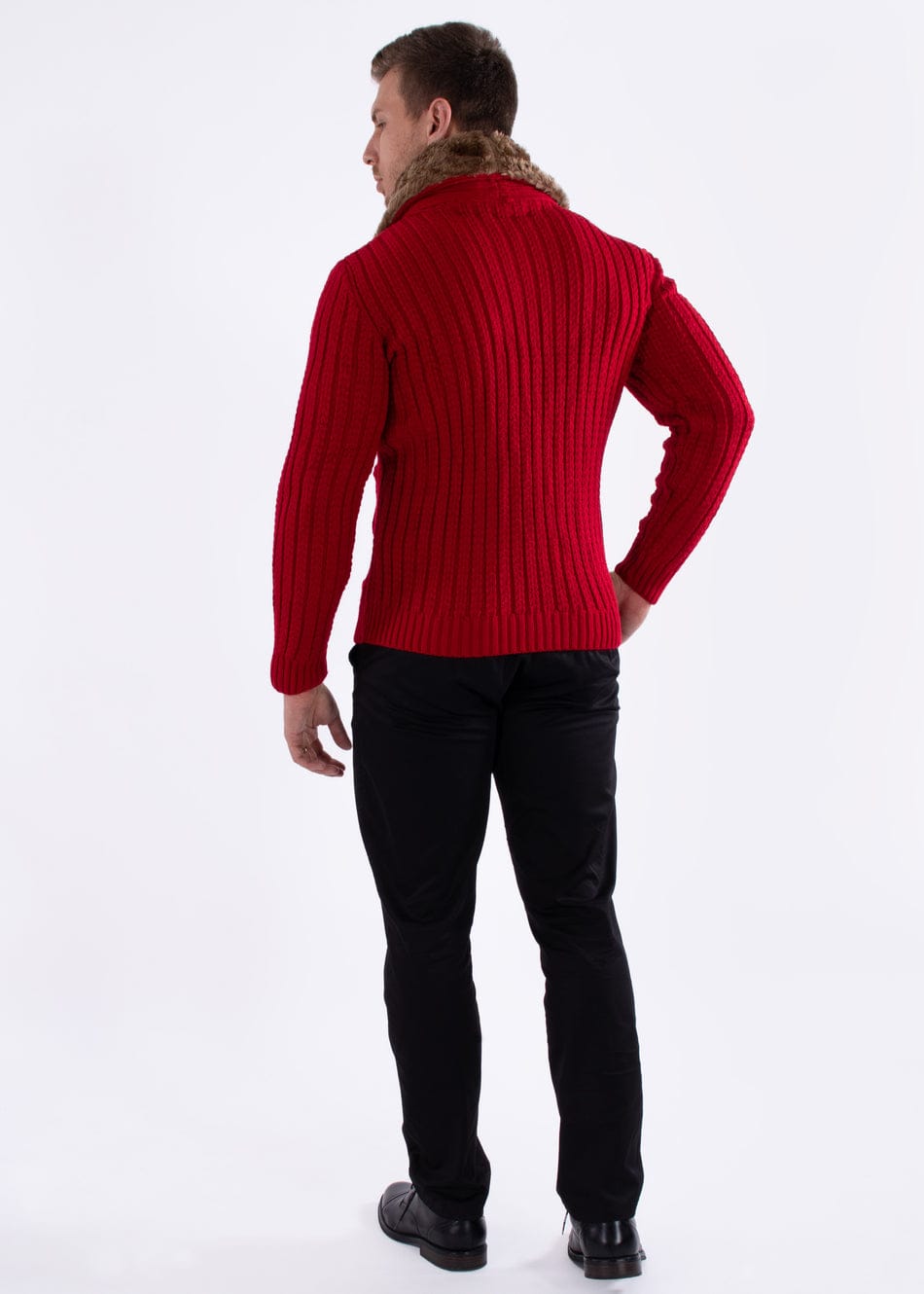 Tyler Sweater with Fur Collar - Blue