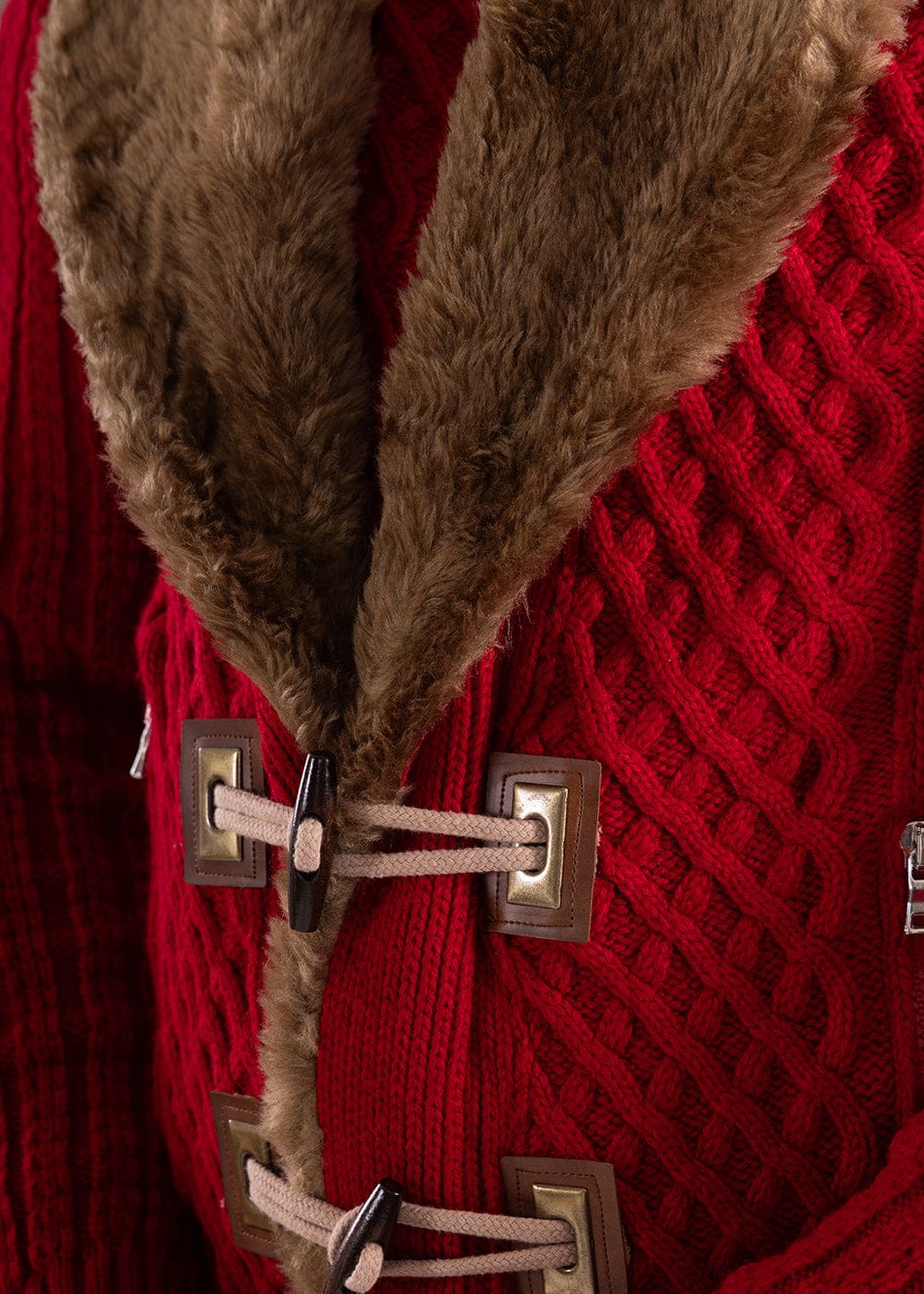 Tyler Sweater with Fur Collar - Blue