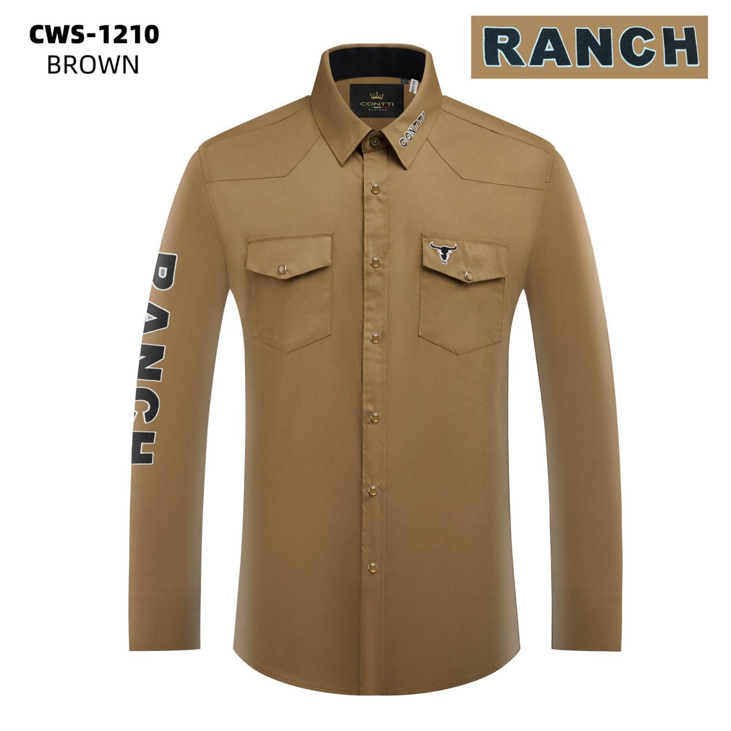WESTERN COWBOY SHIRT WITH EMBROIDERED LETTER