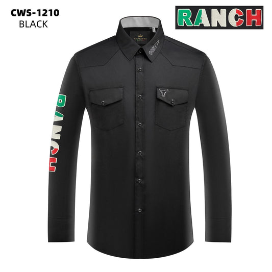 WESTERN COWBOY SHIRT WITH EMBROIDERED LETTER