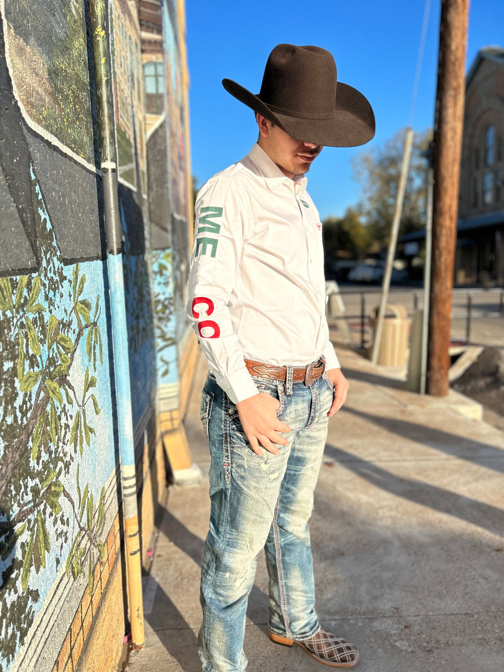 MEN'S SNAP POCKETS MÉXICO EMBROIDERED WESTERN SHIRT