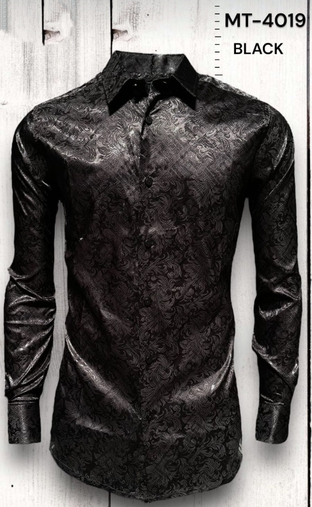 BLACK PRINTED LONG SLEEVE SHIRT