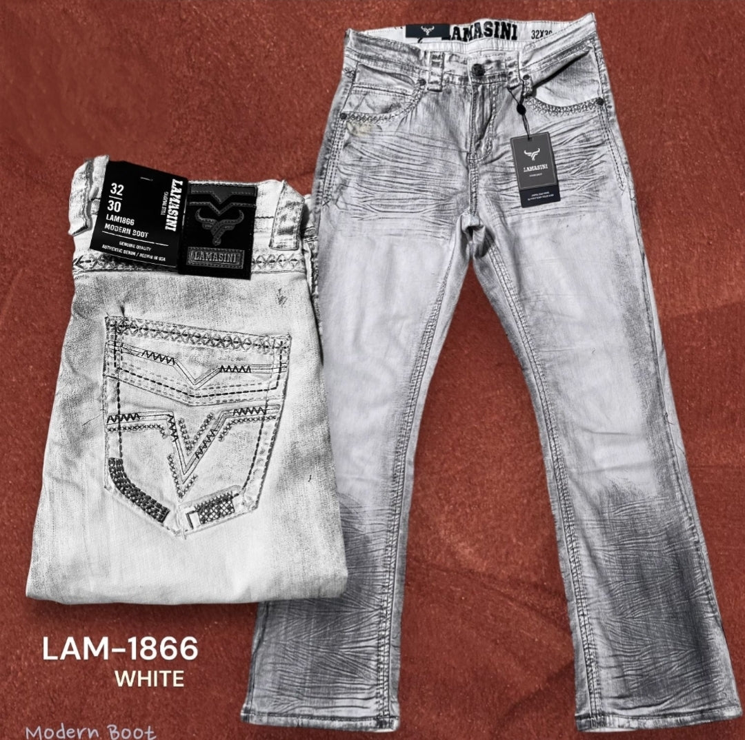 BOOT CUT EMBROIDERED POCKETS JEAN'S