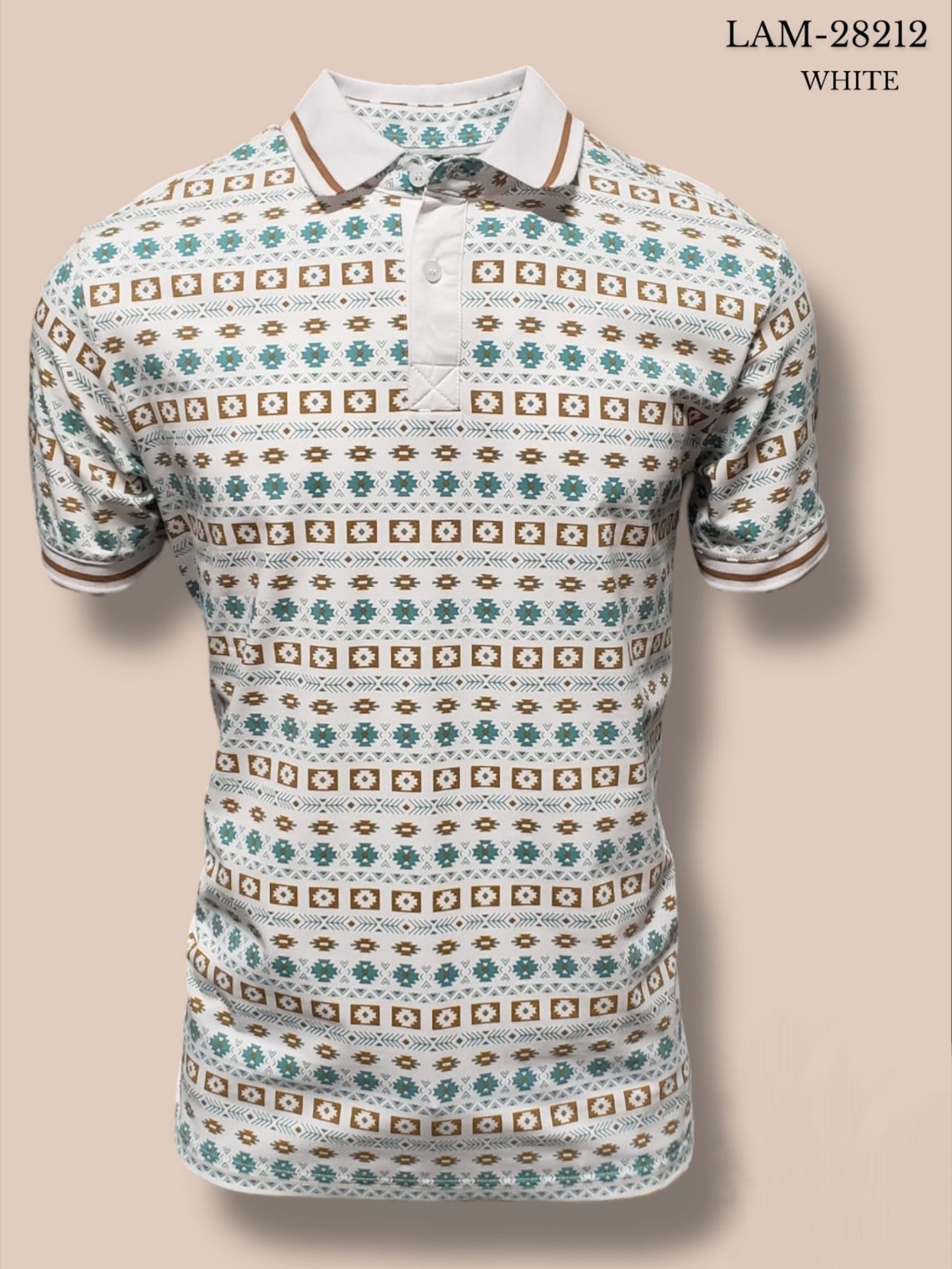 AZTEC TRIBAL PRINTED POLO SHIRT