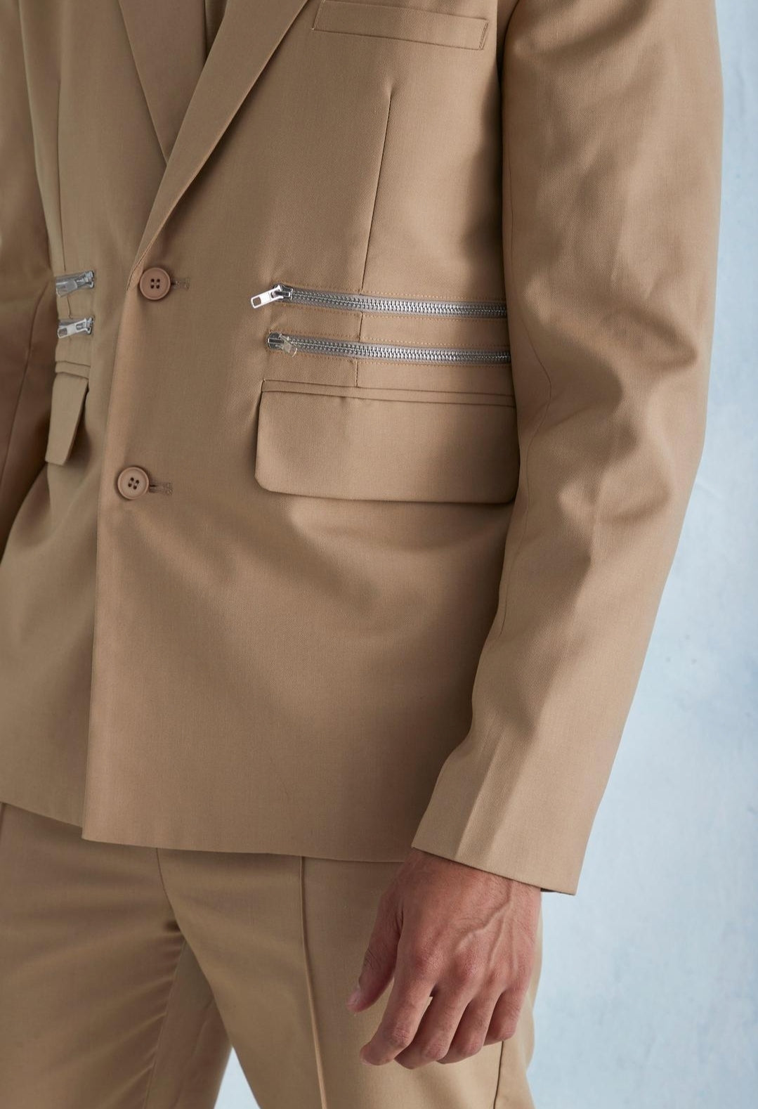 OVERSIZED BOXY ZIPPER DETAIL JACKET BLAZER