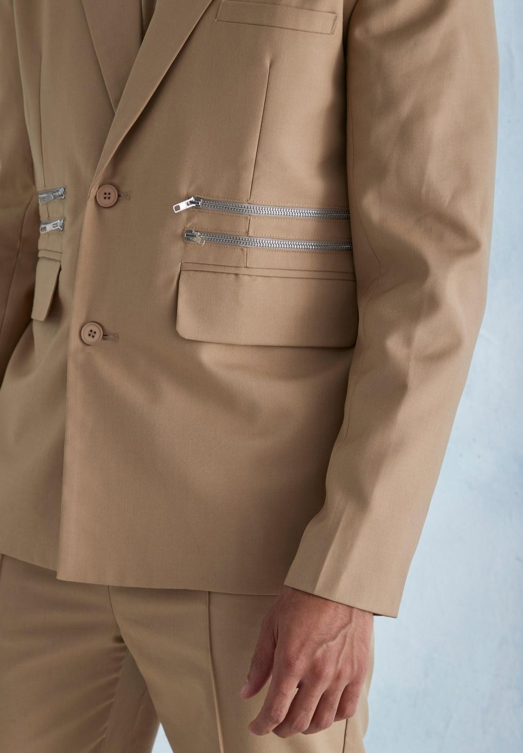 OVERSIZED BOXY ZIPPER DETAIL JACKET BLAZER