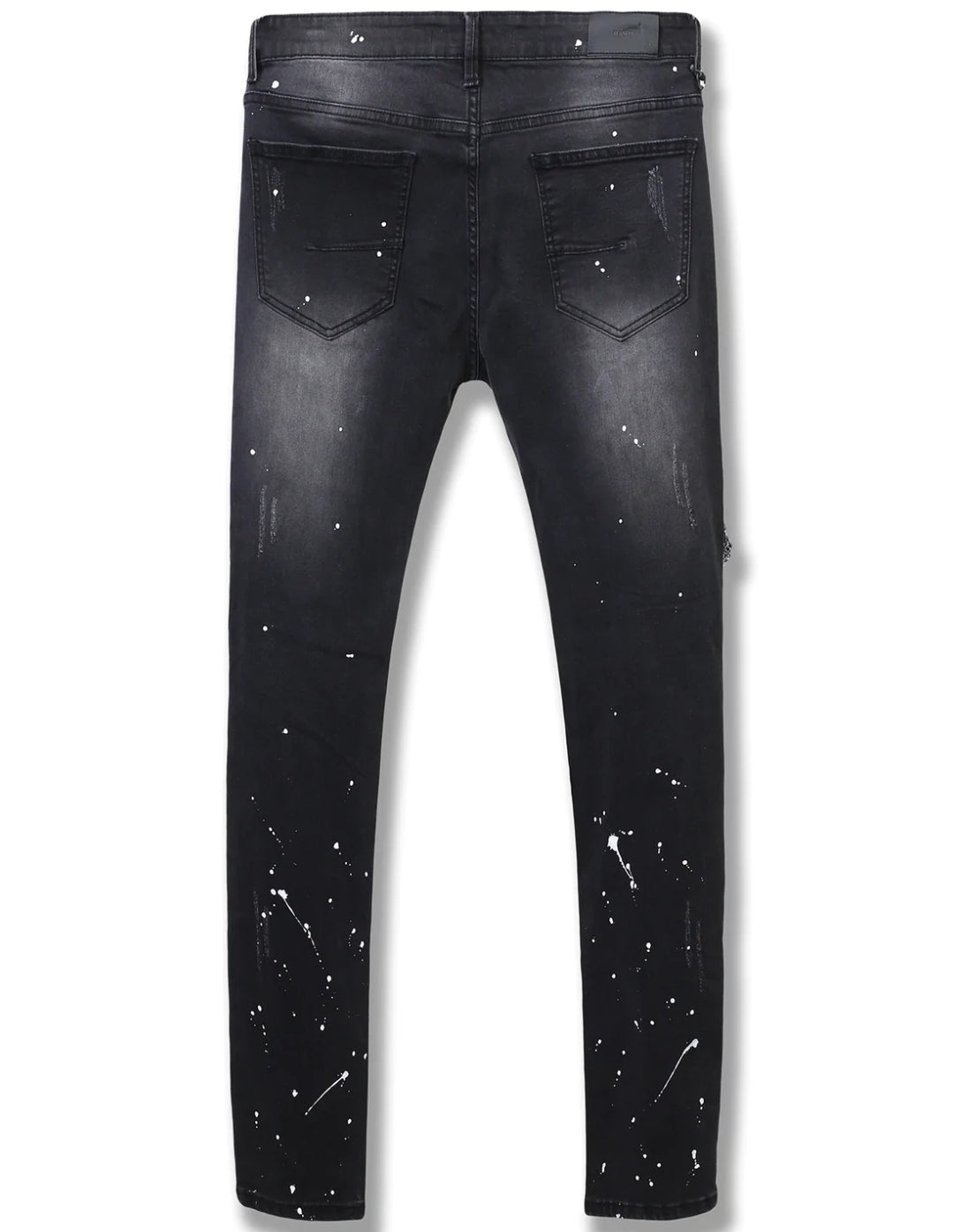 MULTI STRIPED PAINT SPLATTERED JEANS