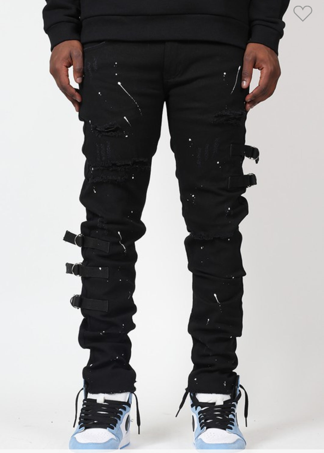 BELTED RIPPED DESTROYED MEN'S JEAN'S